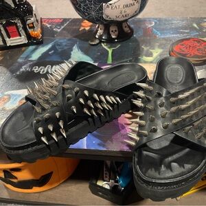 Spiked platform sandals
